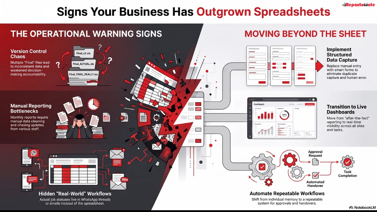 Signs Your Business Outgrew Spreadsheets Infographic